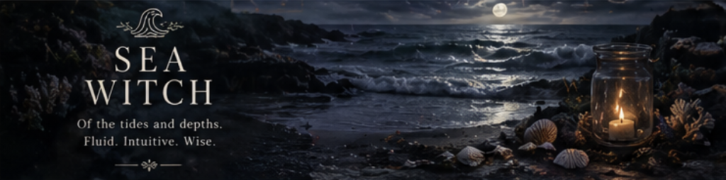Faelorin Banner Image - Sea Witch Banner Image - Sea Witch - Waves Hitting Shore in Moonlight